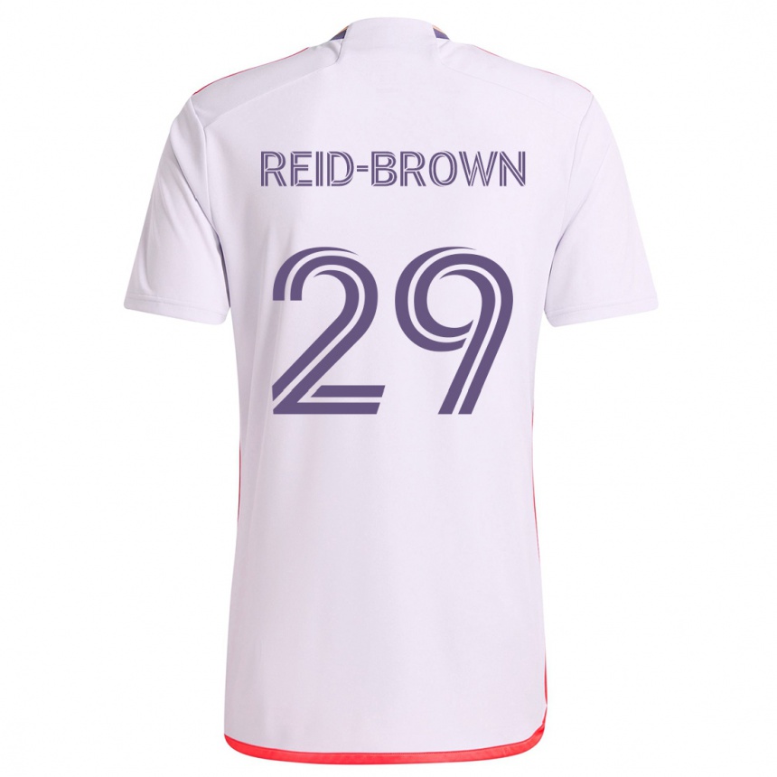 Kids Football Tahir Reid-Brown #29 White Red Purple Away Jersey 2024/25 T-Shirt Canada