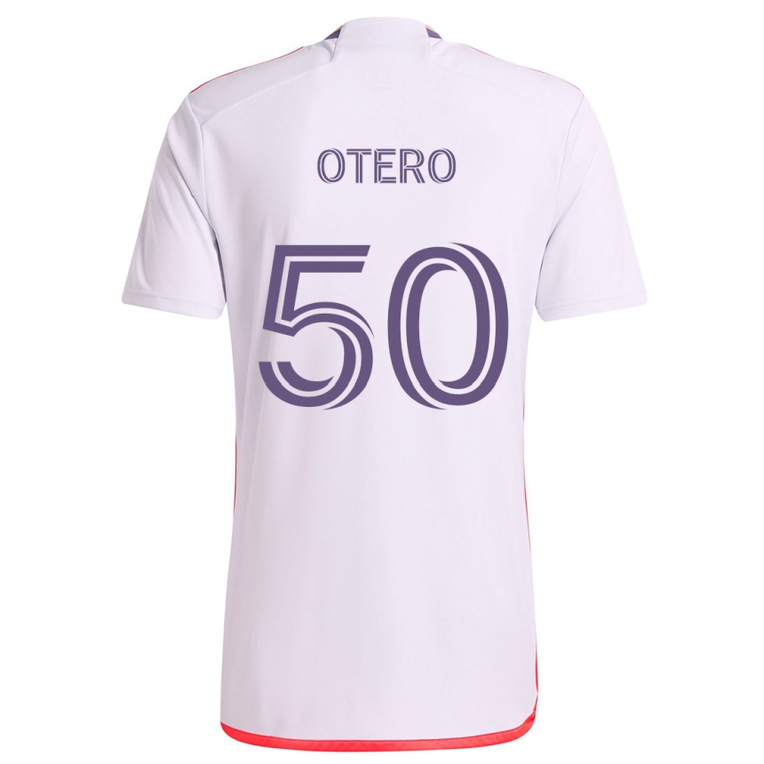 Kids Football Javier Otero #50 White Red Purple Away Jersey 2024/25 T-Shirt Canada