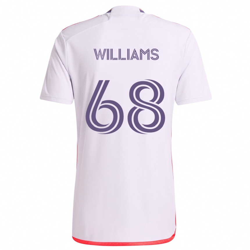 Kids Football Thomas Williams #68 White Red Purple Away Jersey 2024/25 T-Shirt Canada