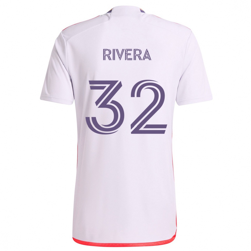 Kids Football Wilfredo Rivera #32 White Red Purple Away Jersey 2024/25 T-Shirt Canada