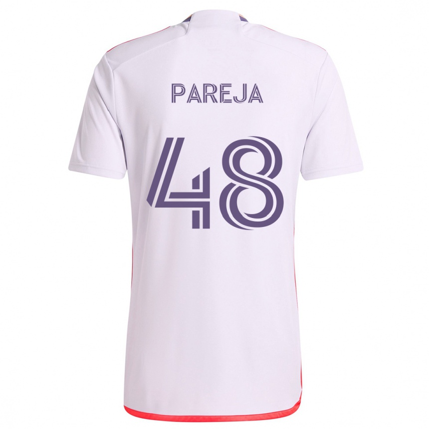 Kids Football Diego Pareja #48 White Red Purple Away Jersey 2024/25 T-Shirt Canada