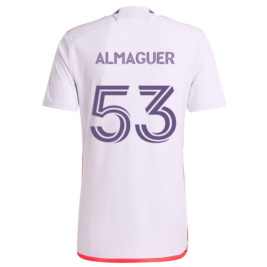 Kids Football Jorge Almaguer #53 White Red Purple Away Jersey 2024/25 T-Shirt Canada