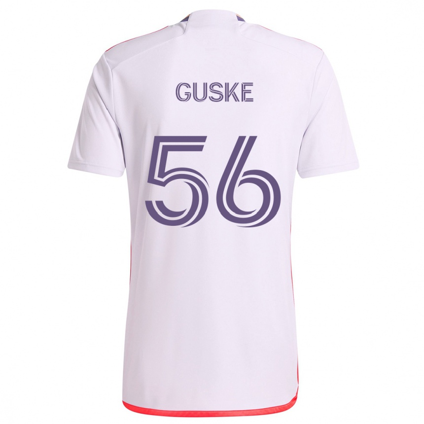 Enfant Football Maillot Colin Guske #56 Blanc Rouge Violet Tenues Extérieur 2024/25 Canada