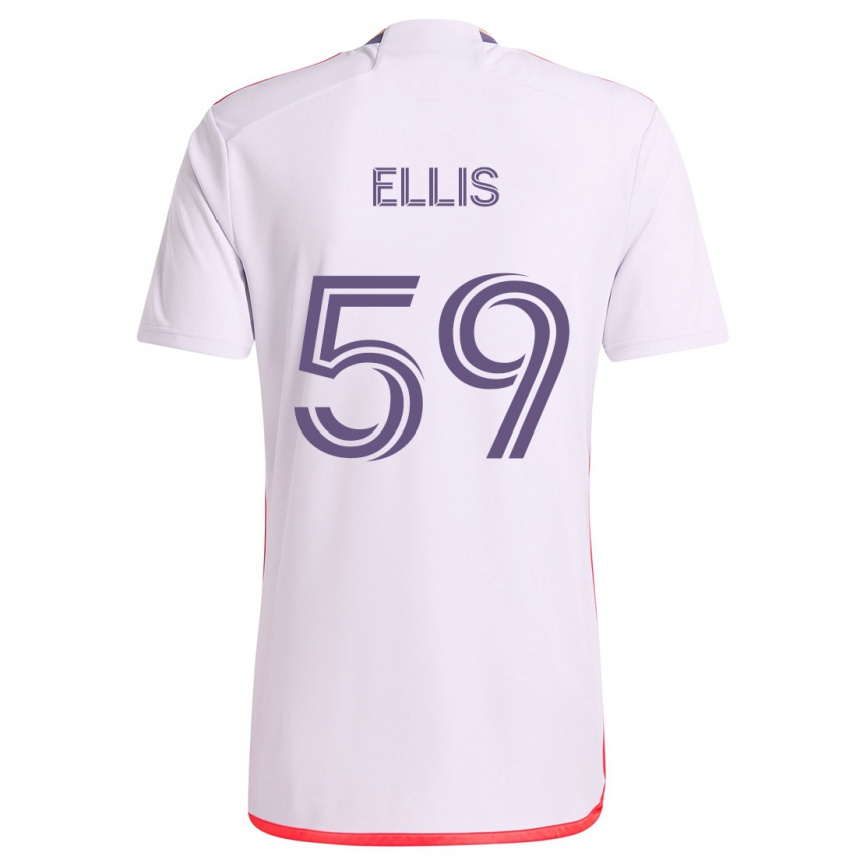 Kids Football Justin Ellis #59 White Red Purple Away Jersey 2024/25 T-Shirt Canada