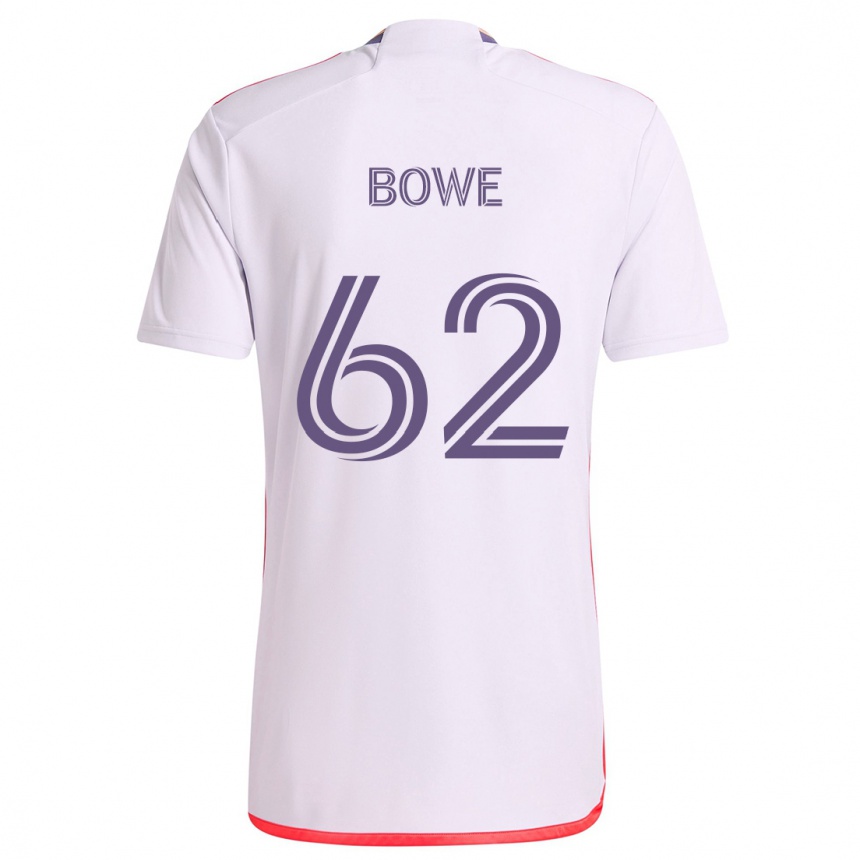 Enfant Football Maillot Thomas Bowe #62 Blanc Rouge Violet Tenues Extérieur 2024/25 Canada