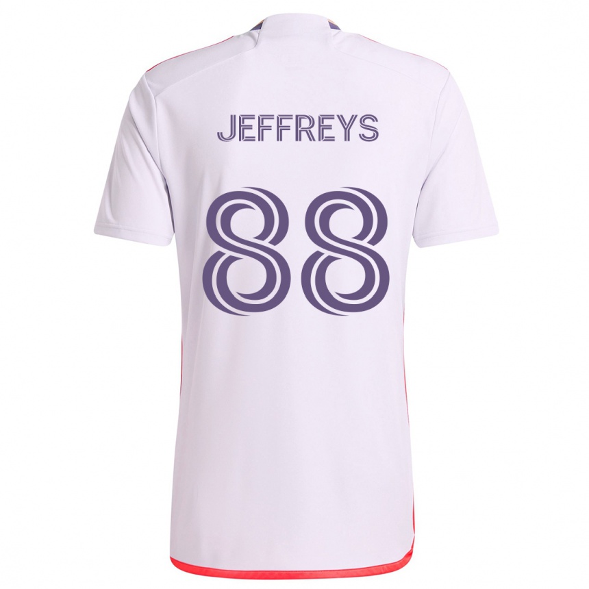 Kids Football Tj Jeffreys #88 White Red Purple Away Jersey 2024/25 T-Shirt Canada