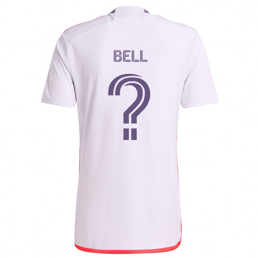 Enfant Football Maillot Dominic Bell #0 Blanc Rouge Violet Tenues Extérieur 2024/25 Canada