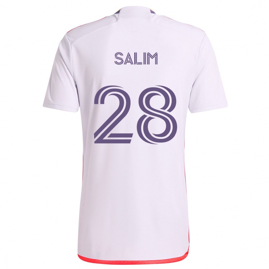 Kids Football Abdi Salim #28 White Red Purple Away Jersey 2024/25 T-Shirt Canada