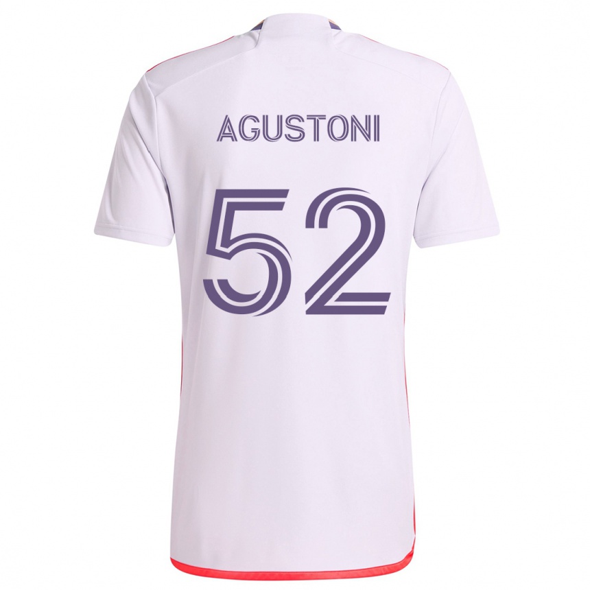 Enfant Football Maillot Gonzalo Agustoni #52 Blanc Rouge Violet Tenues Extérieur 2024/25 Canada