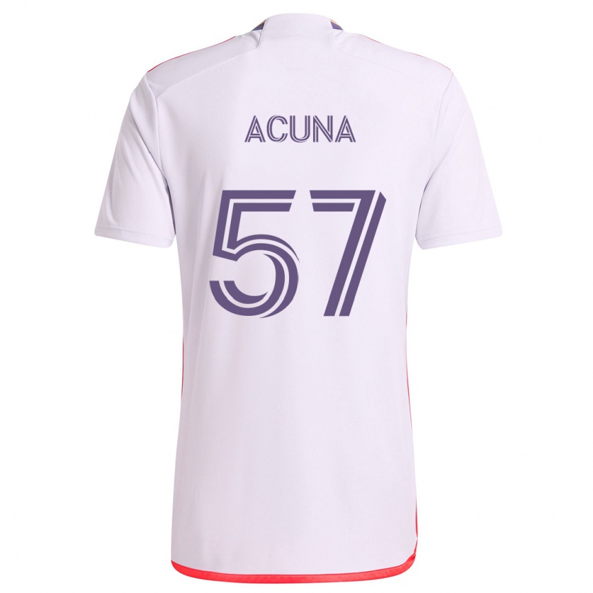 Kids Football Cristofer Acuña #57 White Red Purple Away Jersey 2024/25 T-Shirt Canada