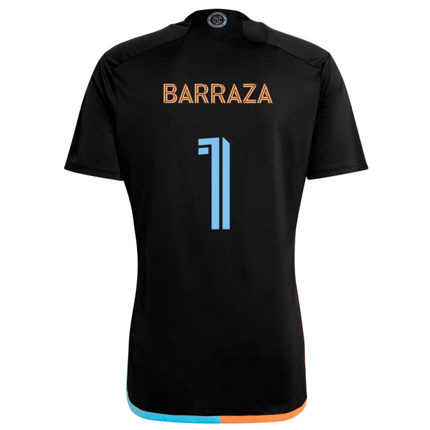 Kids Football Luis Barraza #1 Black Orange Blue Away Jersey 2024/25 T-Shirt Canada