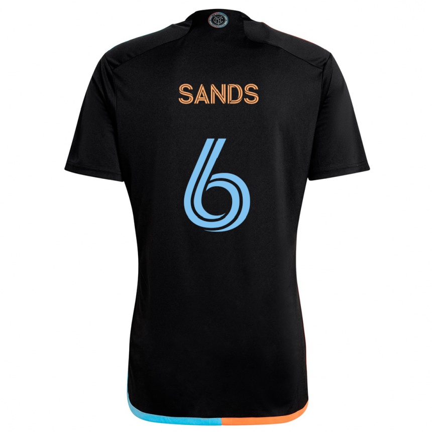 Kids Football James Sands #6 Black Orange Blue Away Jersey 2024/25 T-Shirt Canada