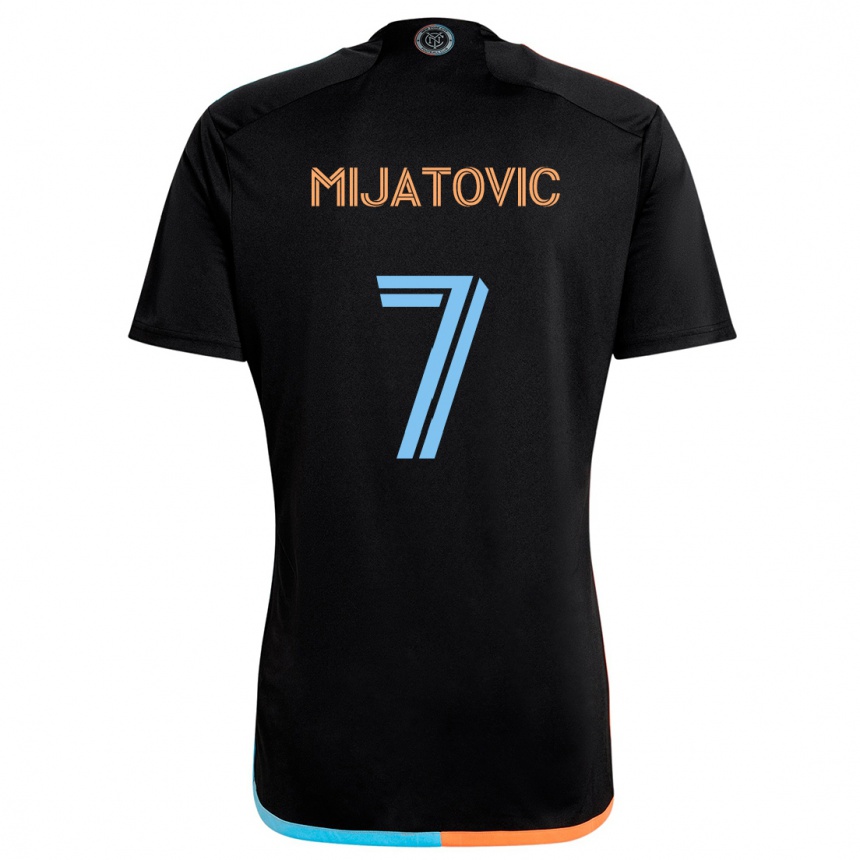 Enfant Football Maillot Jovan Mijatovic #7 Noir Orange Bleu Tenues Extérieur 2024/25 Canada