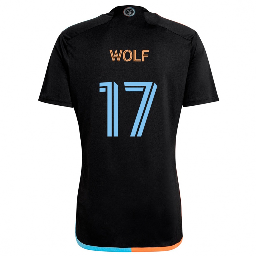 Enfant Football Maillot Hannes Wolf #17 Noir Orange Bleu Tenues Extérieur 2024/25 Canada