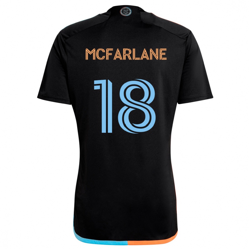 Kids Football Christian Mcfarlane #18 Black Orange Blue Away Jersey 2024/25 T-Shirt Canada