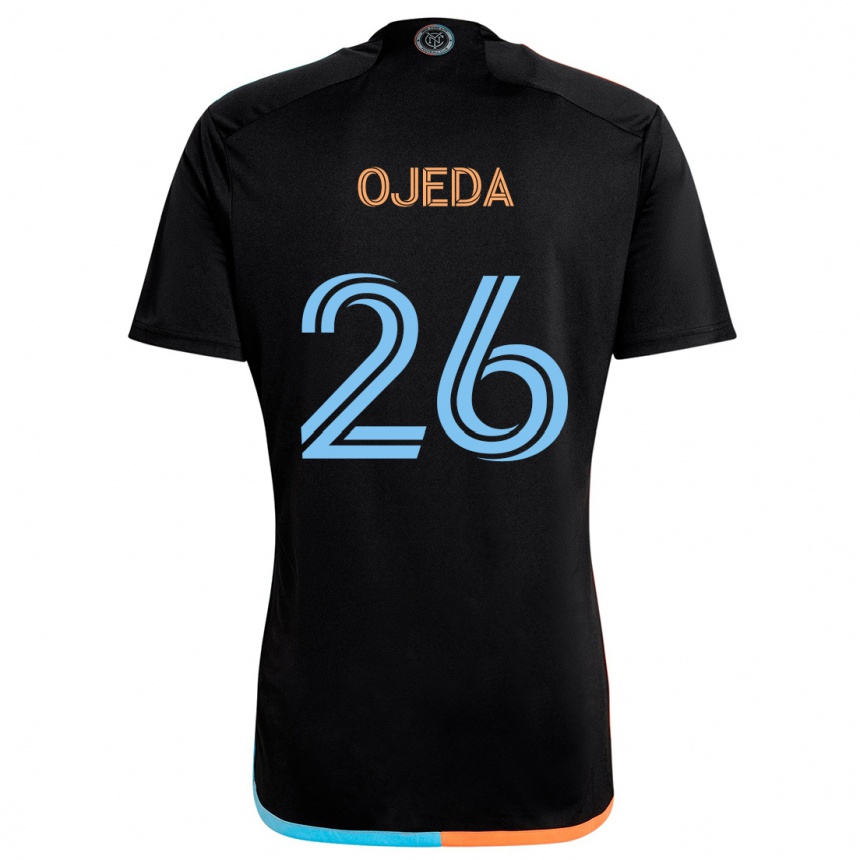 Kids Football Agustín Ojeda #26 Black Orange Blue Away Jersey 2024/25 T-Shirt Canada