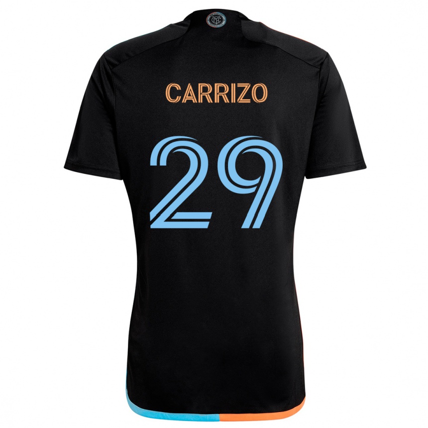 Enfant Football Maillot Máximo Carrizo #29 Noir Orange Bleu Tenues Extérieur 2024/25 Canada