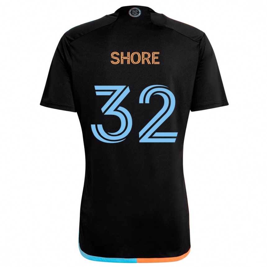 Kids Football Jonathan Shore #32 Black Orange Blue Away Jersey 2024/25 T-Shirt Canada