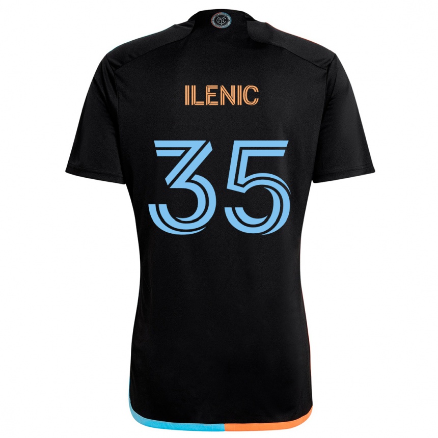 Kids Football Mitja Ilenic #35 Black Orange Blue Away Jersey 2024/25 T-Shirt Canada