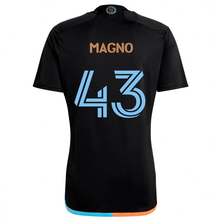 Enfant Football Maillot Talles Magno #43 Noir Orange Bleu Tenues Extérieur 2024/25 Canada