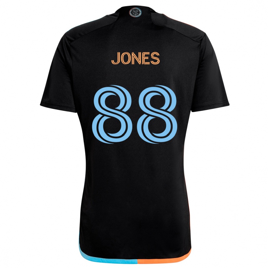 Kids Football Malachi Jones #88 Black Orange Blue Away Jersey 2024/25 T-Shirt Canada