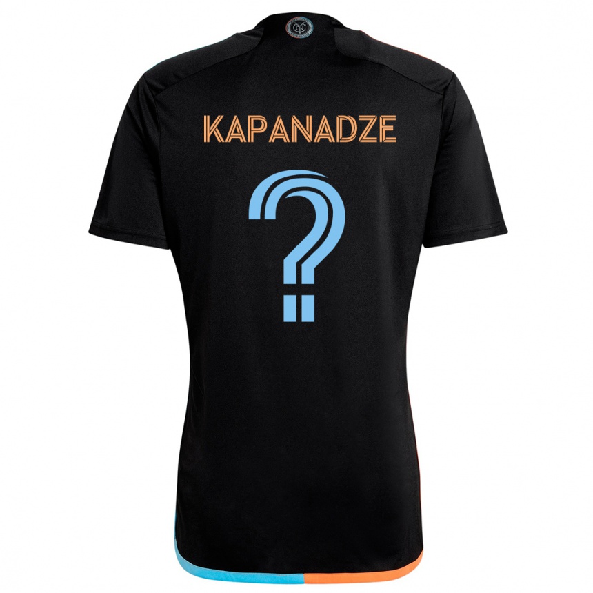 Kids Football Nicholas Kapanadze #0 Black Orange Blue Away Jersey 2024/25 T-Shirt Canada