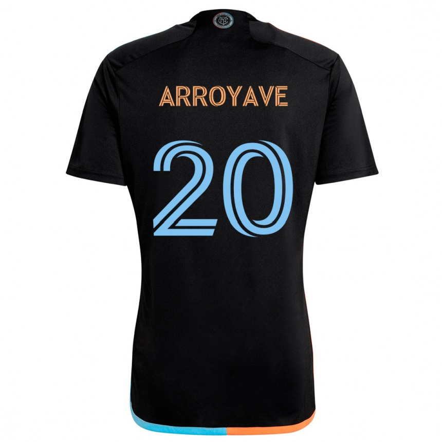 Kids Football Jacob Arroyave #20 Black Orange Blue Away Jersey 2024/25 T-Shirt Canada