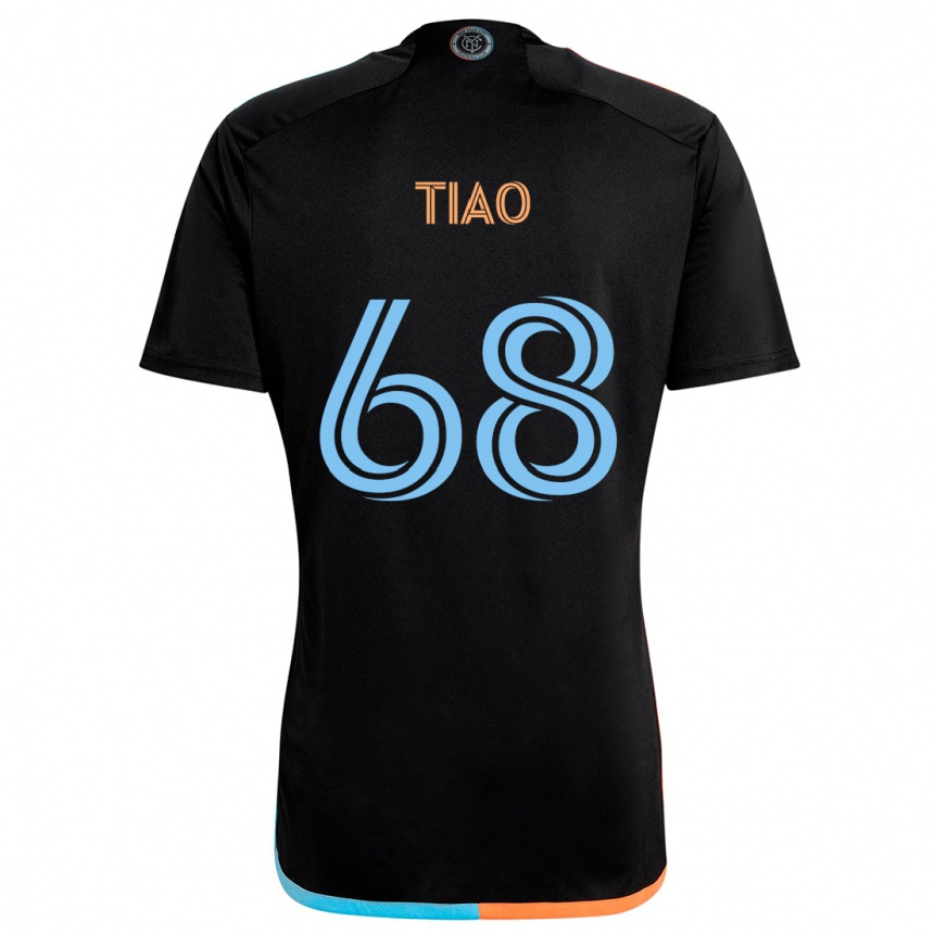 Enfant Football Maillot Christopher Tiao #68 Noir Orange Bleu Tenues Extérieur 2024/25 Canada