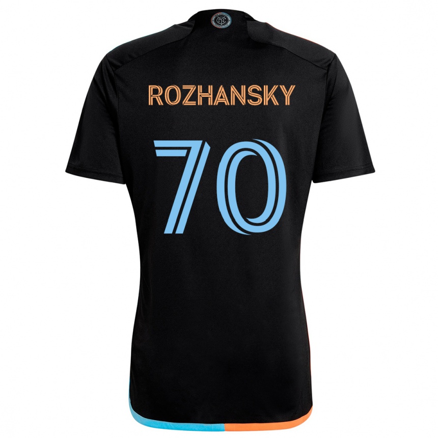 Enfant Football Maillot Jake Rozhansky #70 Noir Orange Bleu Tenues Extérieur 2024/25 Canada