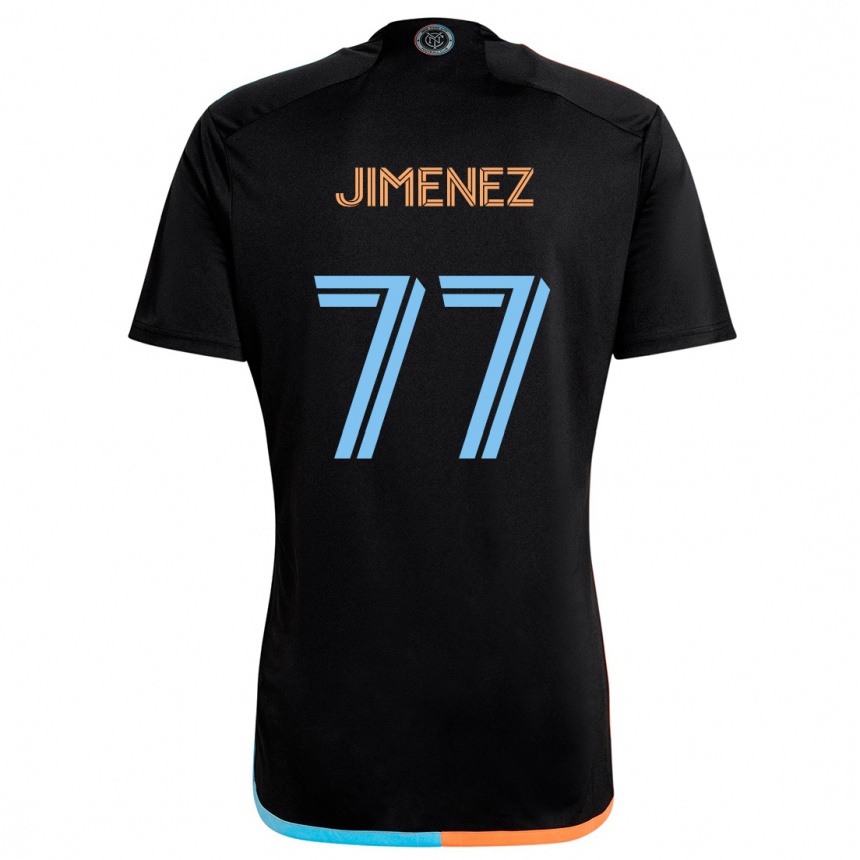 Kids Football Jonathan Jiménez #77 Black Orange Blue Away Jersey 2024/25 T-Shirt Canada