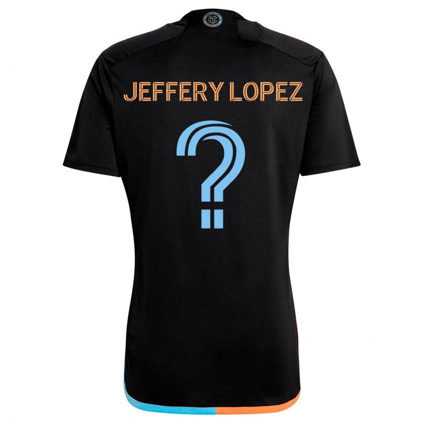 Enfant Football Maillot Jeffery López #0 Noir Orange Bleu Tenues Extérieur 2024/25 Canada