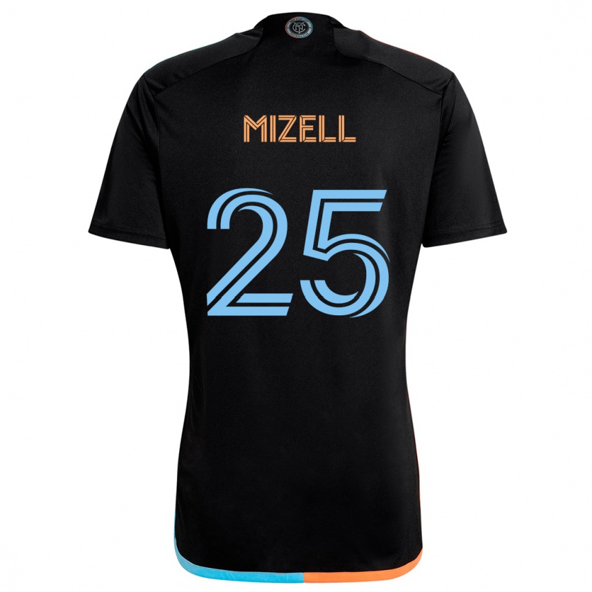 Kids Football Cody Mizell #25 Black Orange Blue Away Jersey 2024/25 T-Shirt Canada