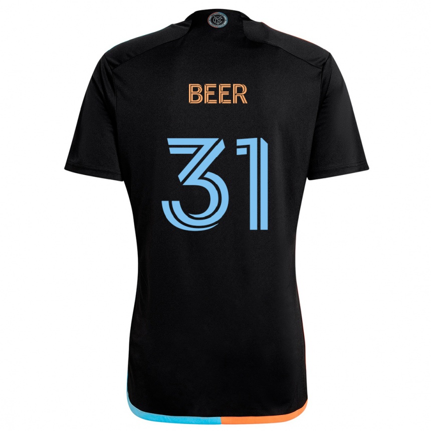 Kids Football Jack Beer #31 Black Orange Blue Away Jersey 2024/25 T-Shirt Canada