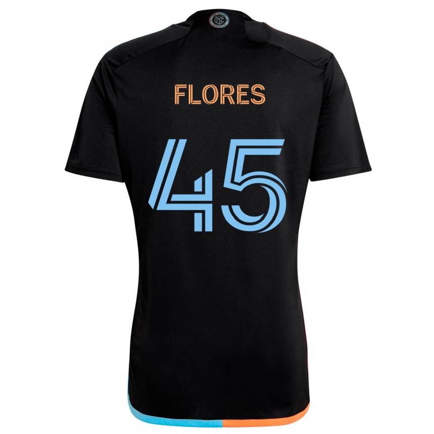 Kids Football Brian Flores #45 Black Orange Blue Away Jersey 2024/25 T-Shirt Canada