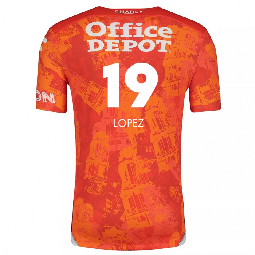 Kids Football Javier Eduardo López #19 Orange White Away Jersey 2024/25 T-Shirt Canada