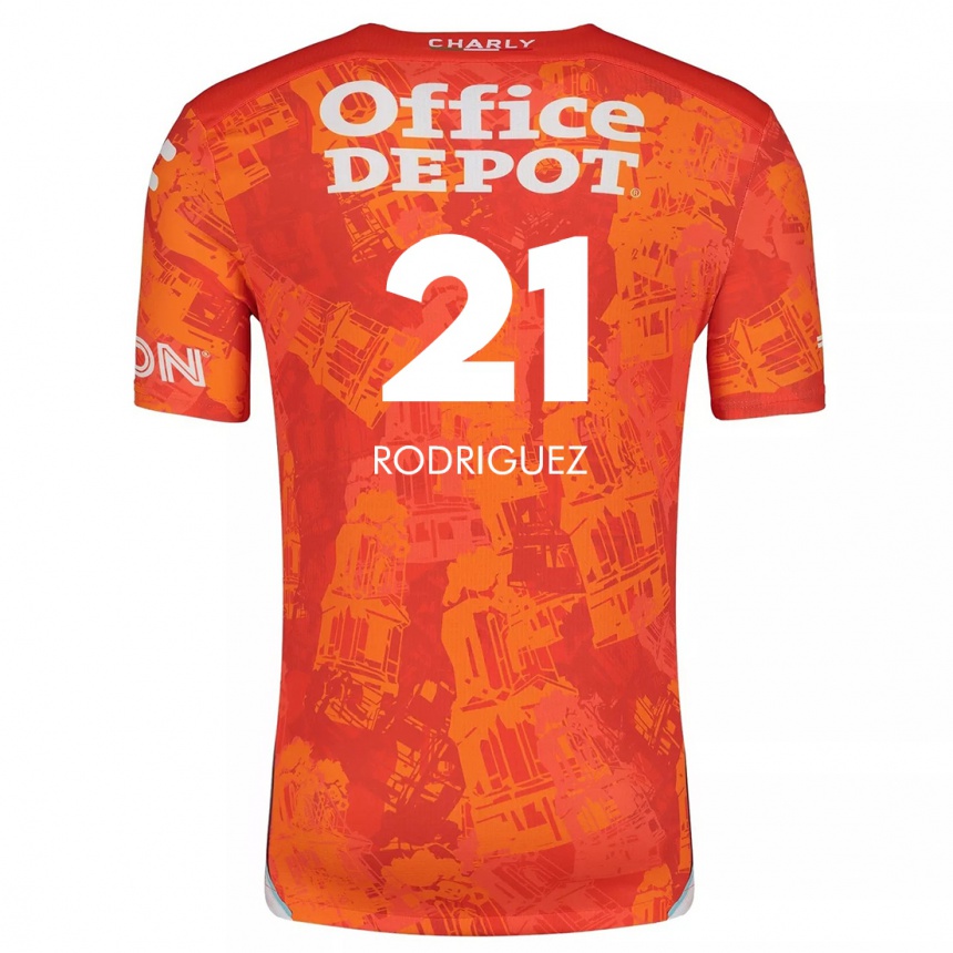 Kids Football Valentín Rodríguez #21 Orange White Away Jersey 2024/25 T-Shirt Canada