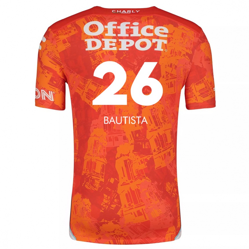 Kids Football Alán Bautista #26 Orange White Away Jersey 2024/25 T-Shirt Canada