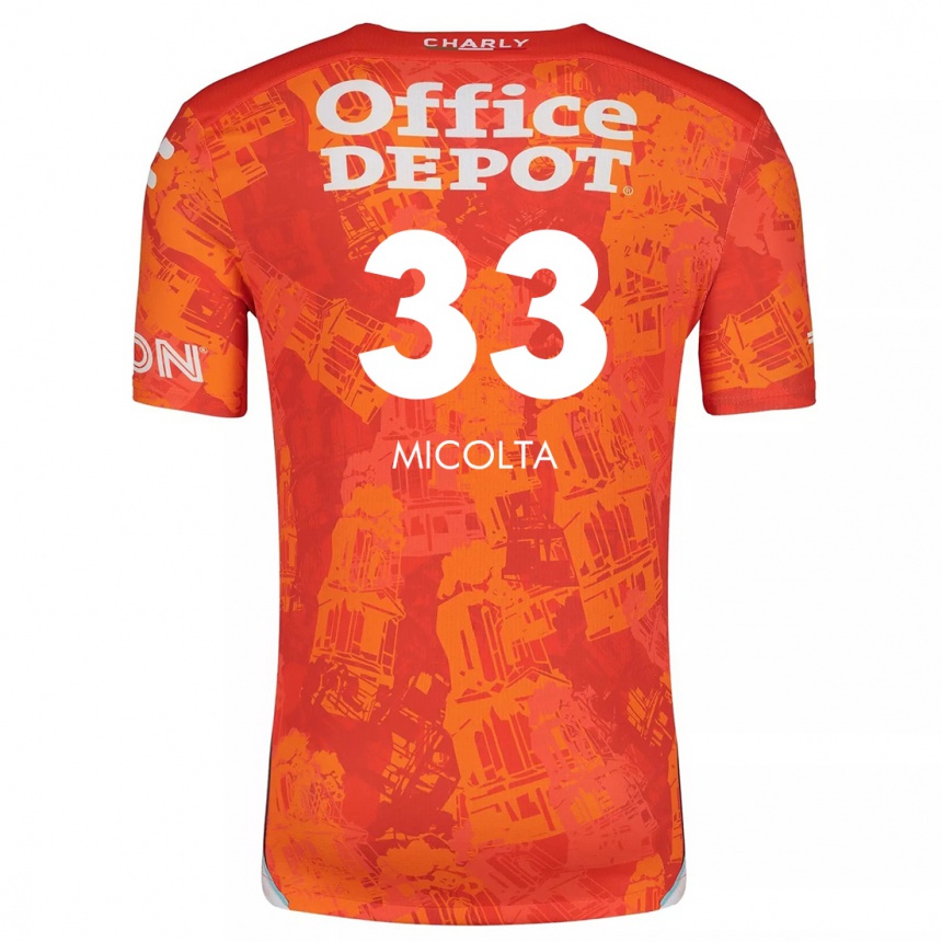 Kids Football Andrés Micolta #33 Orange White Away Jersey 2024/25 T-Shirt Canada