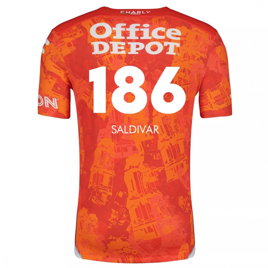 Kids Football José Saldívar #186 Orange White Away Jersey 2024/25 T-Shirt Canada