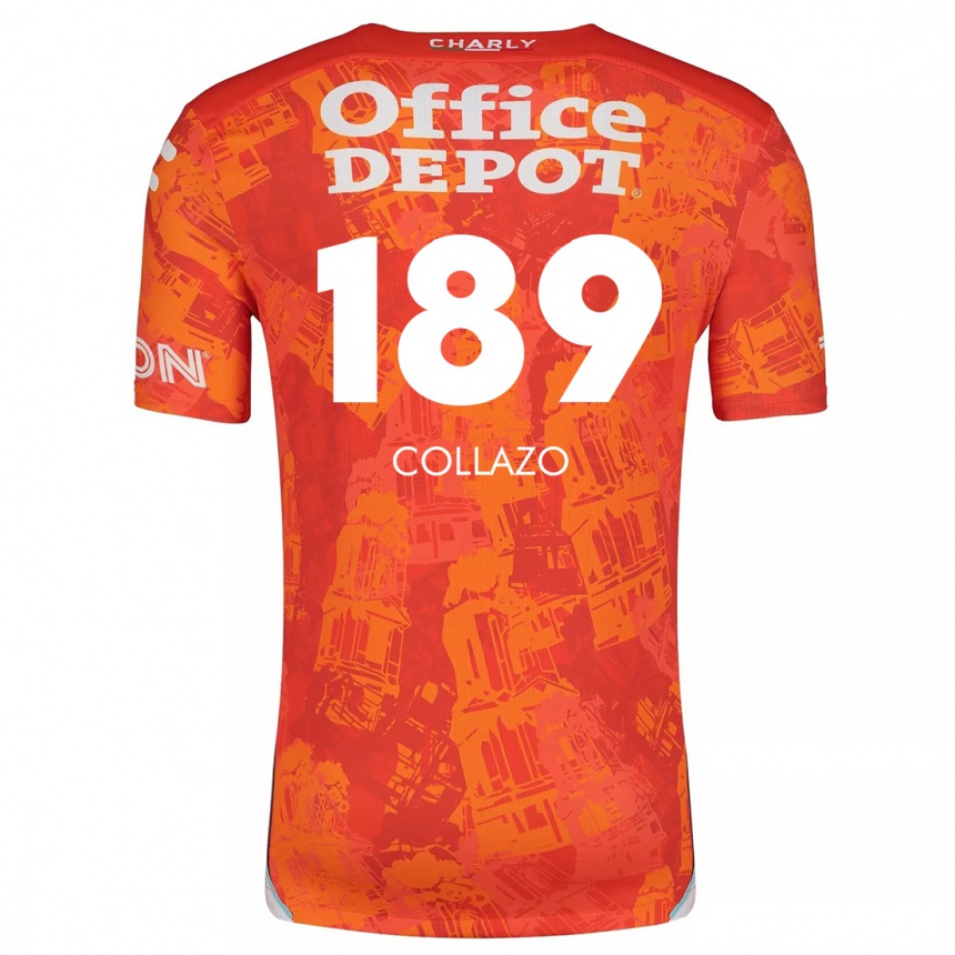 Kids Football David Collazo #189 Orange White Away Jersey 2024/25 T-Shirt Canada