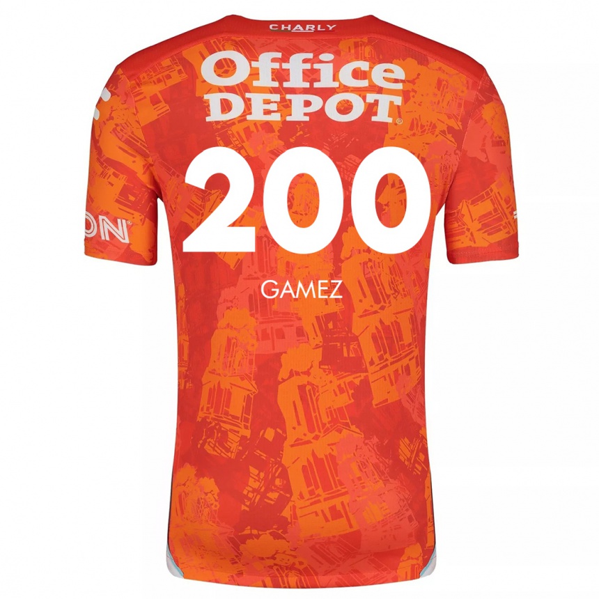 Kids Football Sergio Gámez #200 Orange White Away Jersey 2024/25 T-Shirt Canada