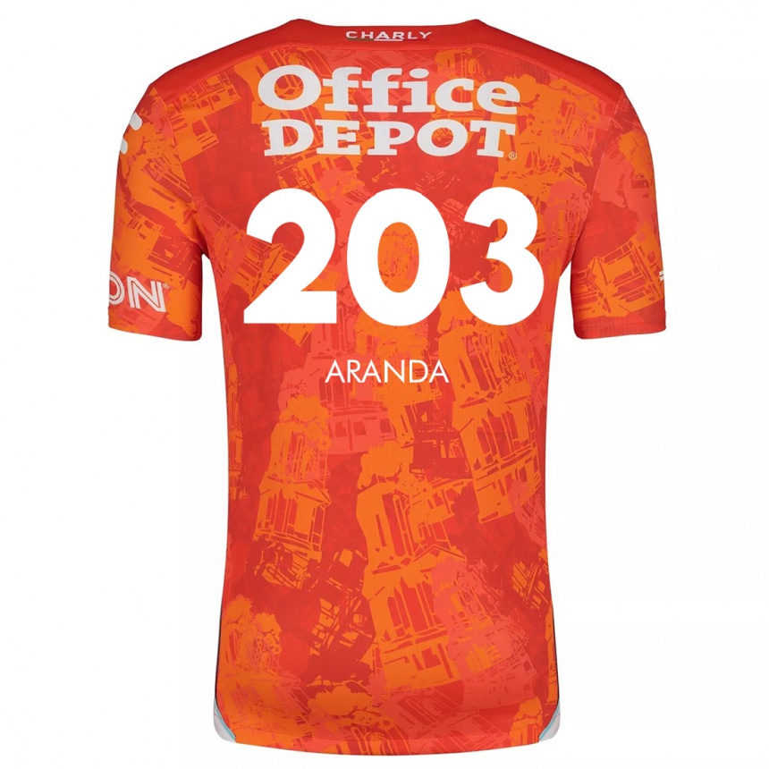 Kids Football Juan Aranda #203 Orange White Away Jersey 2024/25 T-Shirt Canada