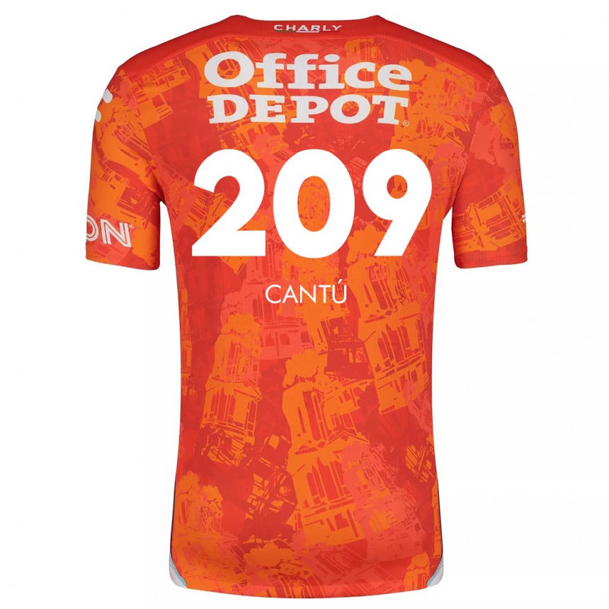 Kids Football Juan Cantú #209 Orange White Away Jersey 2024/25 T-Shirt Canada