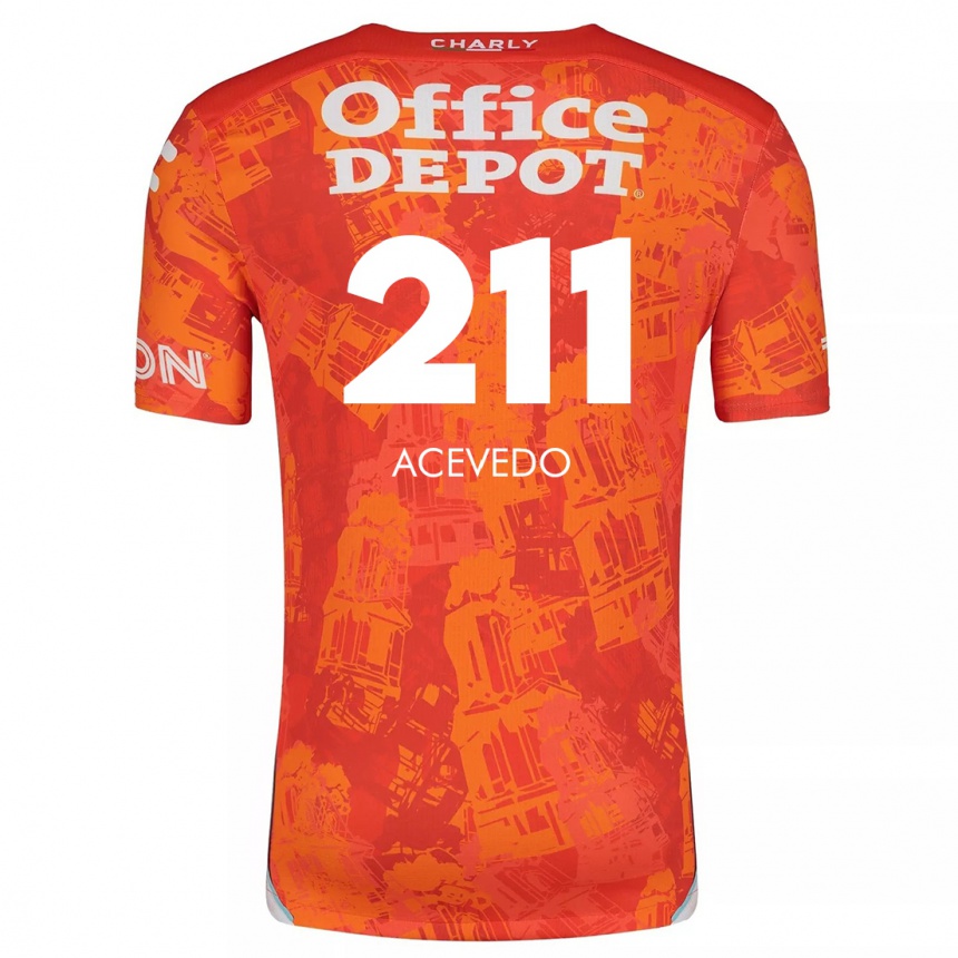 Kids Football Gerardo Acevedo #211 Orange White Away Jersey 2024/25 T-Shirt Canada