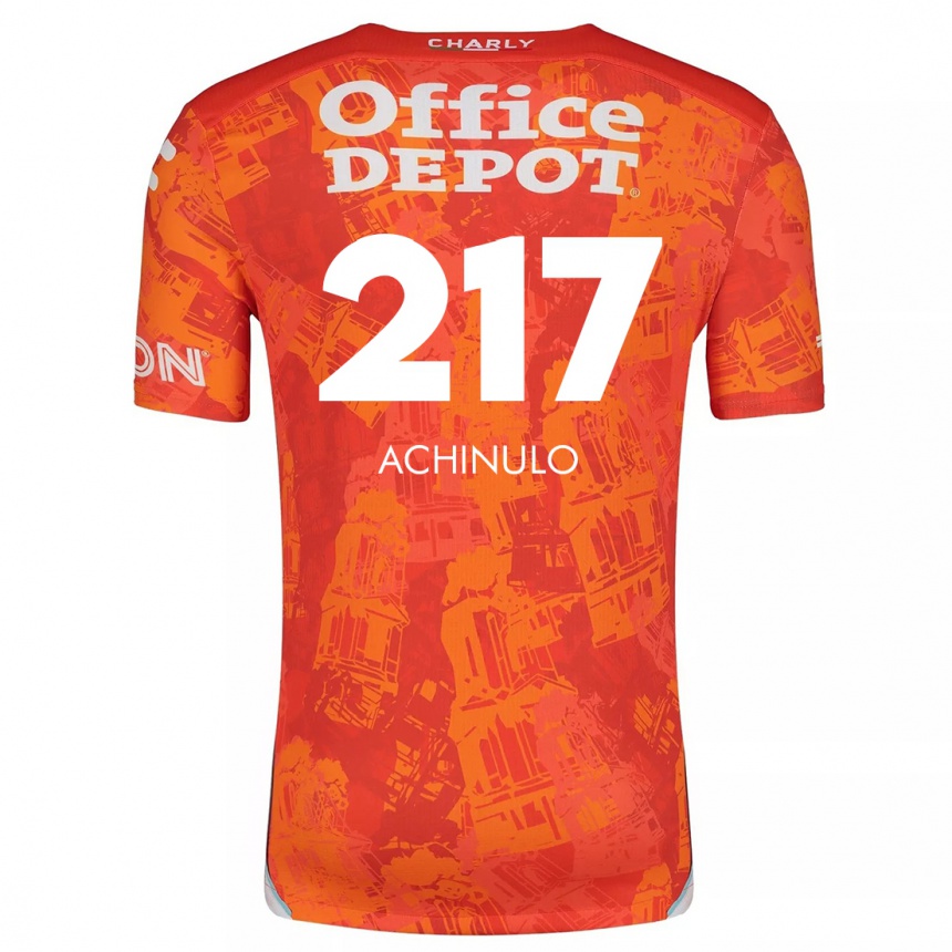 Kids Football Princewill Achinulo #217 Orange White Away Jersey 2024/25 T-Shirt Canada