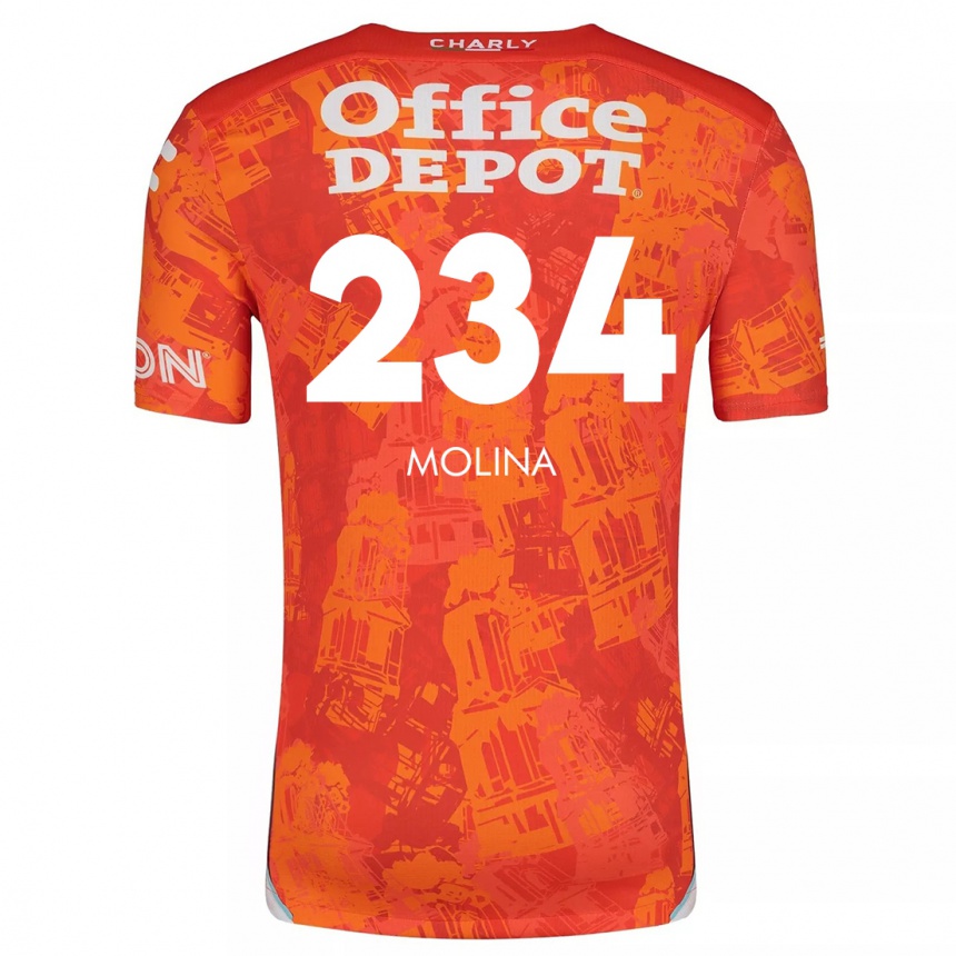 Kids Football Yoshimar Molina #234 Orange White Away Jersey 2024/25 T-Shirt Canada