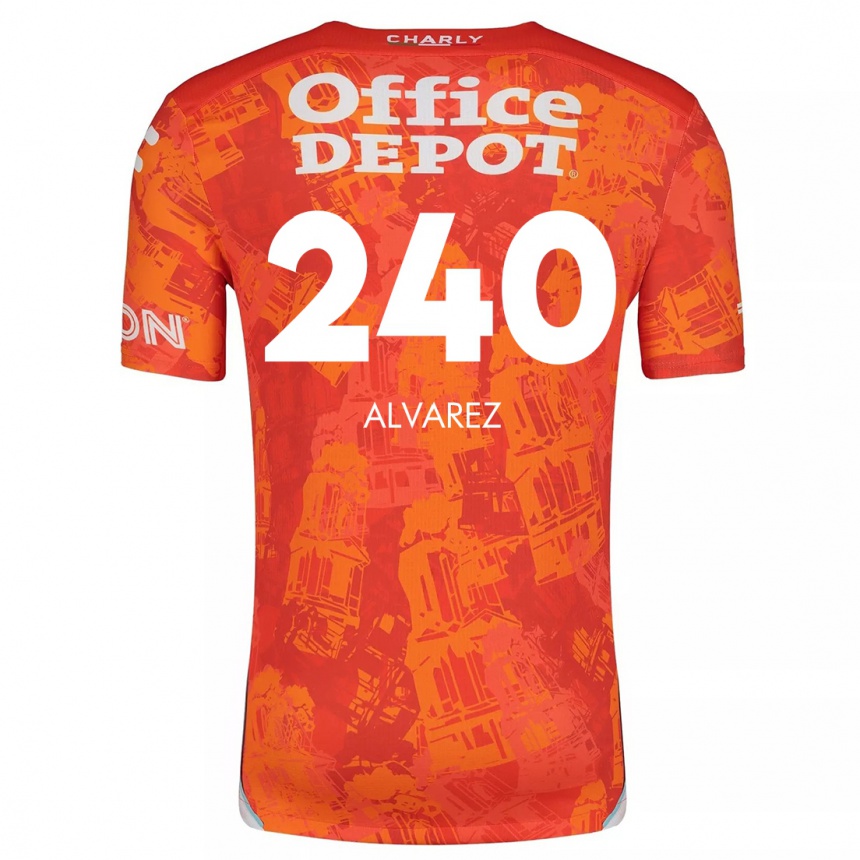 Enfant Football Maillot Gael Álvarez #240 Orange White Tenues Extérieur 2024/25 Canada