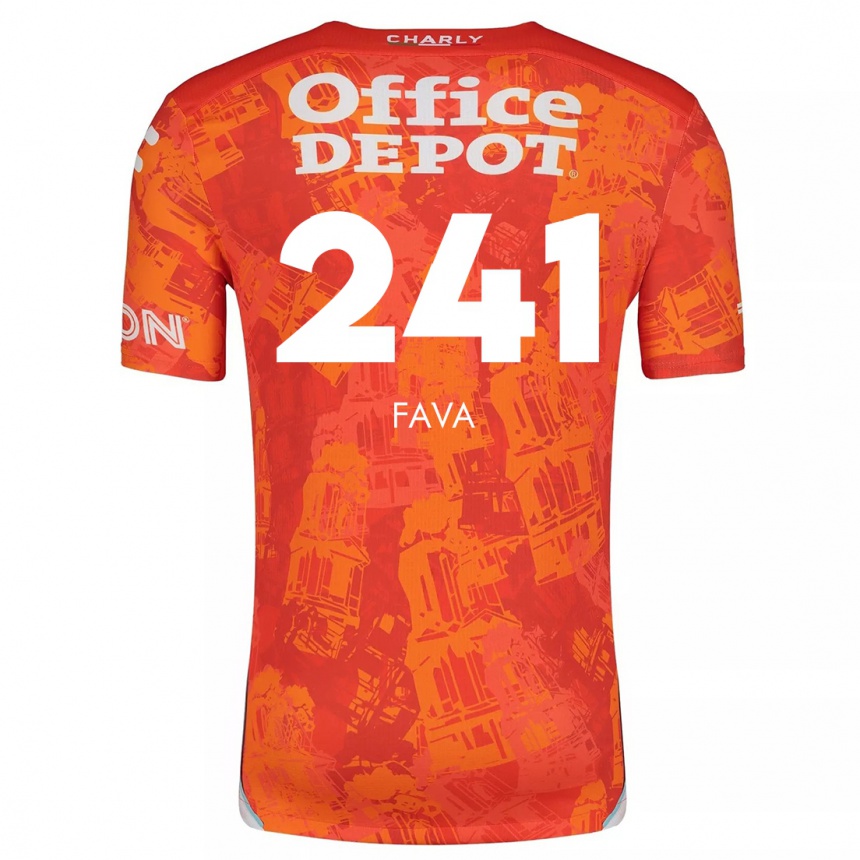 Kids Football Marco Fava #241 Orange White Away Jersey 2024/25 T-Shirt Canada