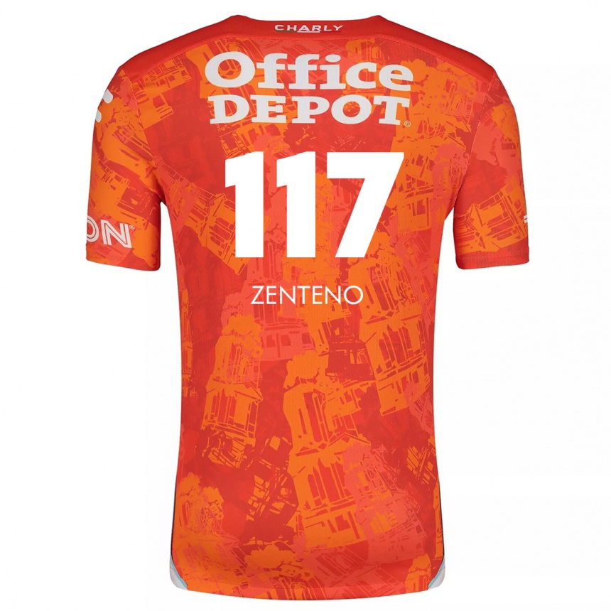 Kids Football Gustavo Zenteno #117 Orange White Away Jersey 2024/25 T-Shirt Canada