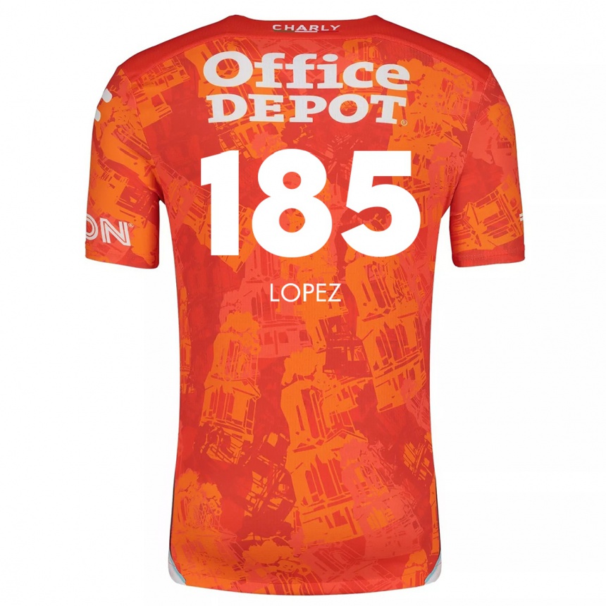 Kids Football René López #185 Orange White Away Jersey 2024/25 T-Shirt Canada